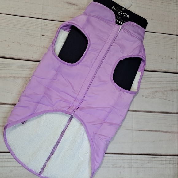 Nautica Pet XL Reversable Light Purple  Lined Sherpa Dog Jacket - Picture 2 of 9